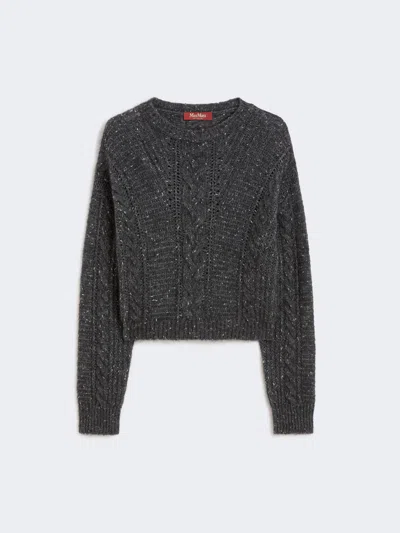 Max Mara Boxy Sweater In Alpaca Blend In Gray