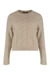Max Mara Studio Boxy Sweater In Blended Alpaca In Neutral