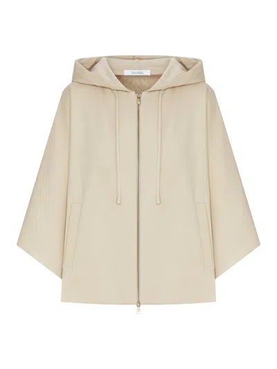Max Mara Boxy Sweater In Technical Cotton Jersey In Nude & Neutrals