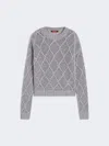 Max Mara Boxy Sweater In Wool And Cashmere With Sequins In Gray