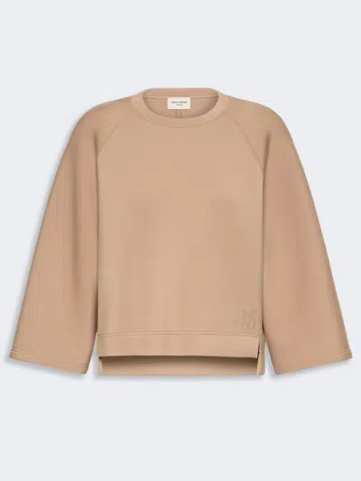 Max Mara Boxy Sweatshirt In Scuba Jersey In Brown