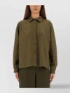 Max Mara Boxy Wool Jacket Collared Long Sleeves In Green