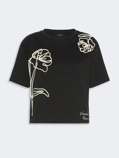 Max Mara Boxy-fit Cotton T-shirt In Black