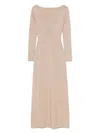 Max Mara Back V-neckline Lurex Dress In Nude
