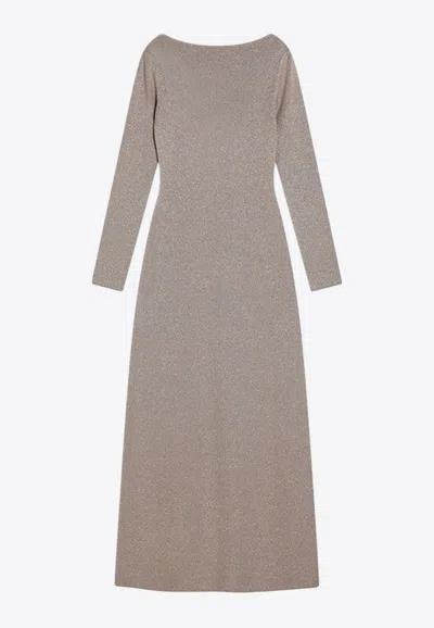 MAX MARA BRACCO DEEP V-BACK MAXI DRESS