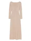 Max Mara Back V-neckline Lurex Dress In Neutral
