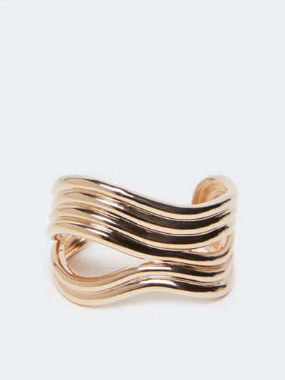 Max Mara Bracelet En Métal Ondulé In Brown