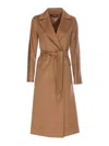 Max Mara Long-sleeved Coat In Beige