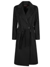 Max Mara Madame Double-breasted Coat In Wool And Cashmere In Black