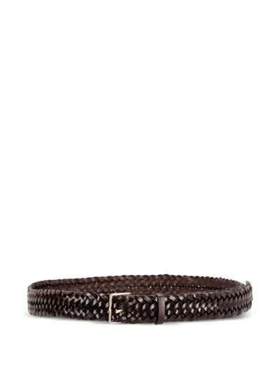 Max Mara Braided-leather Belt In Brown