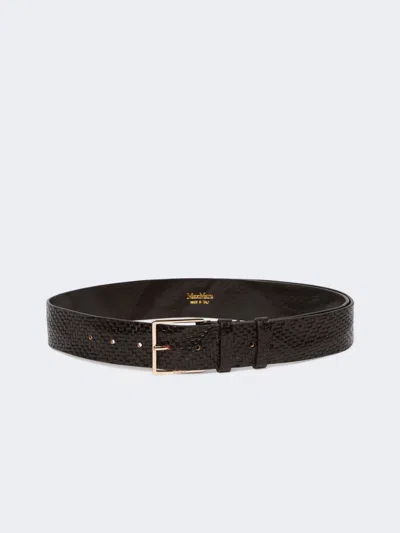 Max Mara Braided Leather Belt In Brown