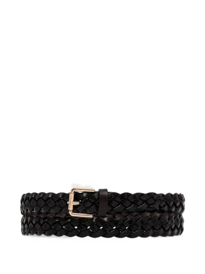 Max Mara Braided Leather Belt In Multi