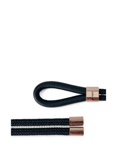 Max Mara Braided Metallic-accent Belt In Black