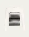 Max Mara Braies Stripe Ribbed Top In White