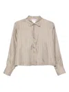 Max Mara Long Sleeves Silk Shirt With Vertical Stripes
