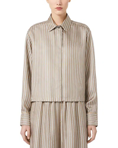 Max Mara Brama Silk Shirt In Neutral