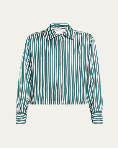 MAX MARA BRAMA STRIPE SILK BLOUSE