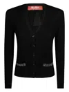 Max Mara Studio Brandy Cardigan Gioiello In Black