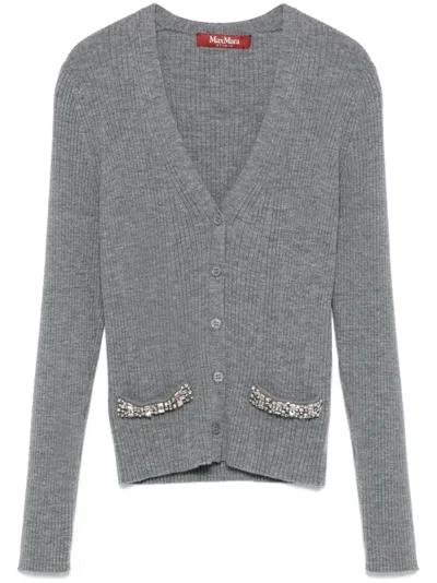 Max Mara Brandy Cardigan In Grey