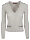 Max Mara Studio Brandy Cardigan Gioiello In Gray