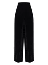 Max Mara High-waisted Wide-leg Velvet Trousers In Black