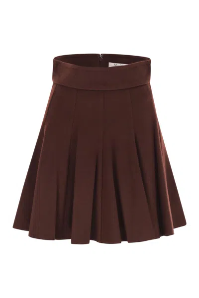 Max Mara Brava1234 - Camel Drape Mini Skirt In Brown