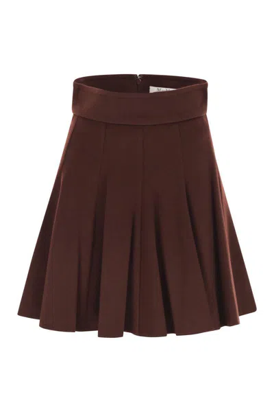 Max Mara Brava1234 - Camel Drape Mini Skirt In Red