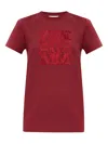 Max Mara Bravo Embroidered T-shirt In Burgundy