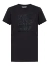 Max Mara Short Sleeve Crew Neck T-shirt With Straight Hem In Blue