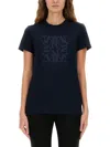 Max Mara Short Sleeve Crew Neck T-shirt With Straight Hem In Blue