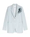 Max Mara Breasted Slim Suit Jacket In Blue