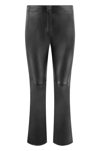Max Mara Brenta Faux Leather Trousers In Black