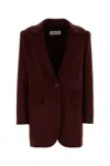 Max Mara Brick Camel Arriccia1234 Blazer In Red