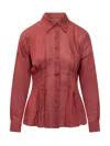 Max Mara Brick Red Regular Solid Shirt In Burgundy
