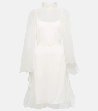 Max Mara Bridal Alma Ruffled Silk Minidress In Black