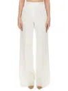 Max Mara Elegant Wide Leg Pants In White