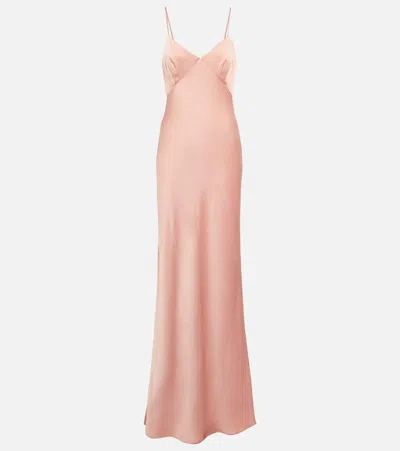 Max Mara Bridal Selce Satin Slip Dress In Pink
