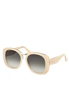 Max Mara 55mm Geometric Sunglasses In White