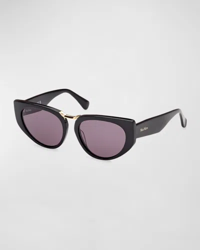 Max Mara Bridge1 Acetate Cat-eye Sunglasses In Black