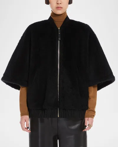 MAX MARA BRIOSE WOOL BLEND WRAP PONCHO