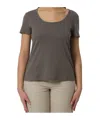 Max Mara Broadcloth Wool T-shirt In Gray