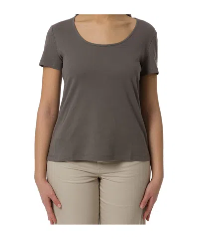 Max Mara Broadcloth Wool T-shirt In Gray