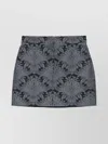 Max Mara Floral Mini Skirt Crafted From Virgin Wool In Gray