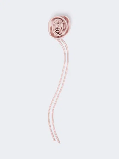 Max Mara Broche À Fleur En Satin In Pink