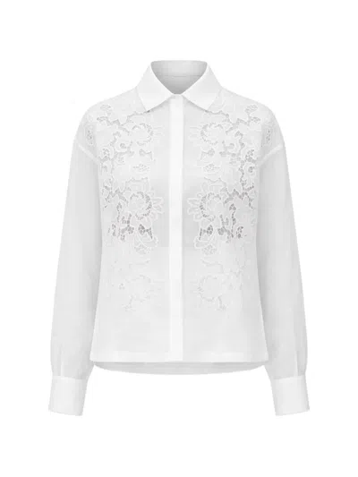 Max Mara Broderie-anglaise Shirt In Gray