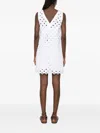 Max Mara Broderie-anglaise Sleeveless Mini Dress In White