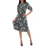 Max Mara Bronzo Floral Printed Silk Midi Dress In Blue