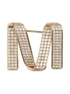 Max Mara Crystal-adorned Monogram Brooch In Orange