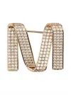 Max Mara Crystal-adorned Monogram Brooch In Gold