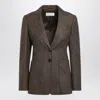 Max Mara Brown Single-breasted Jacket In Wool Tweed In Brown
